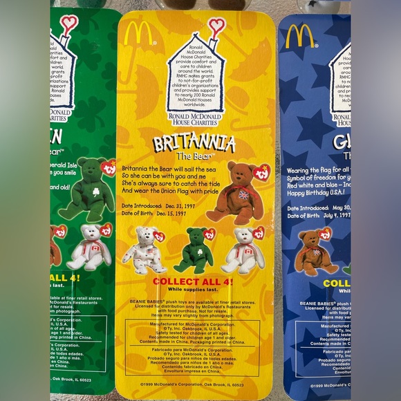TY Beanie babies Mcdonalds International Bears Extremely RARE - Picture 6 of 13